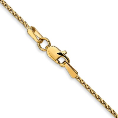 Pre-owned Skyjewelers Real 14kt Yellow Gold 1.3mm Diamond Cut Wheat Chain; 24 Inch; Lobster Clasp