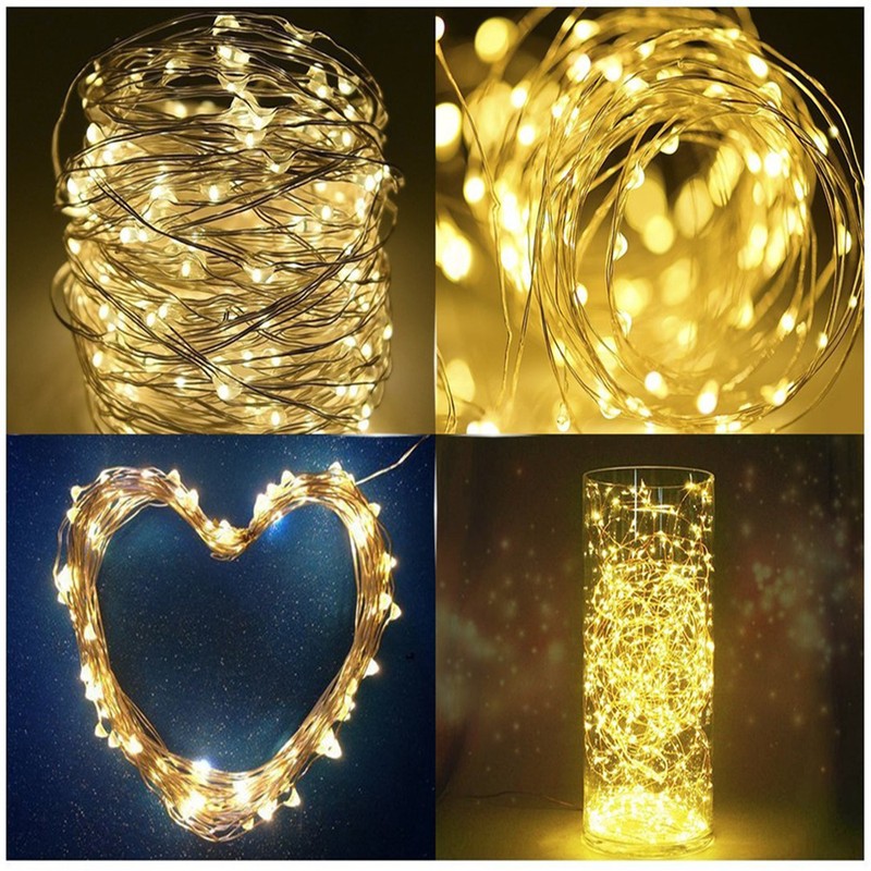 100 200 Led Kupferdraht Solar Lichterkette Garten Weihnachten