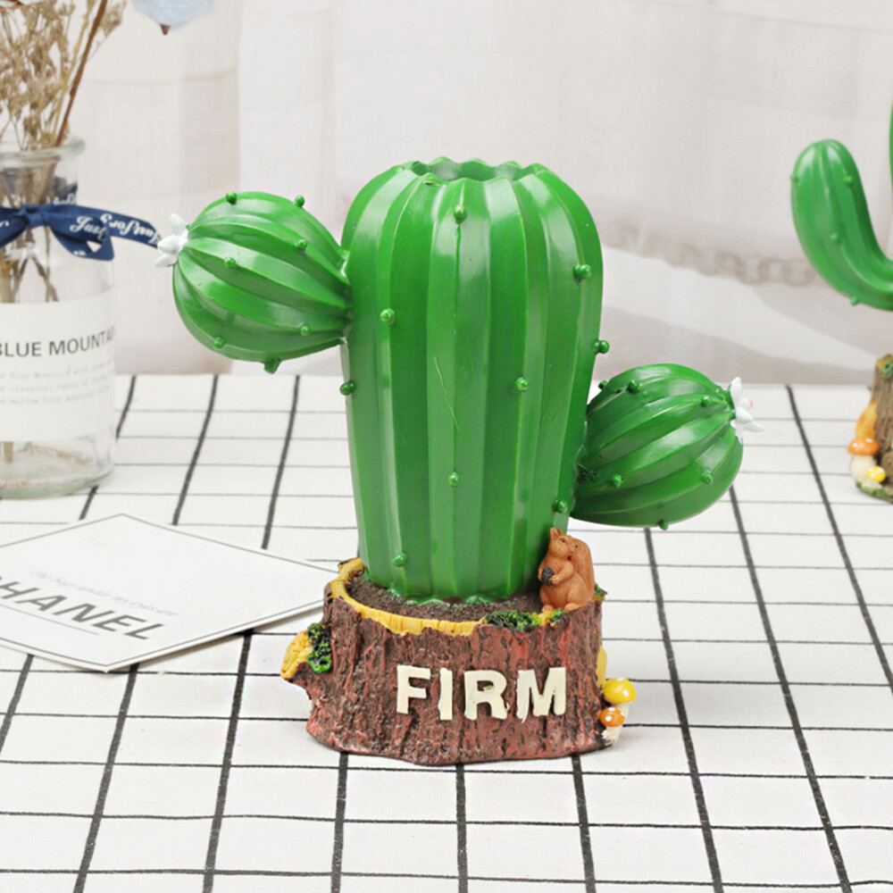 1PC Pen Holder Resin Desktop Cactus Stationery Container ...