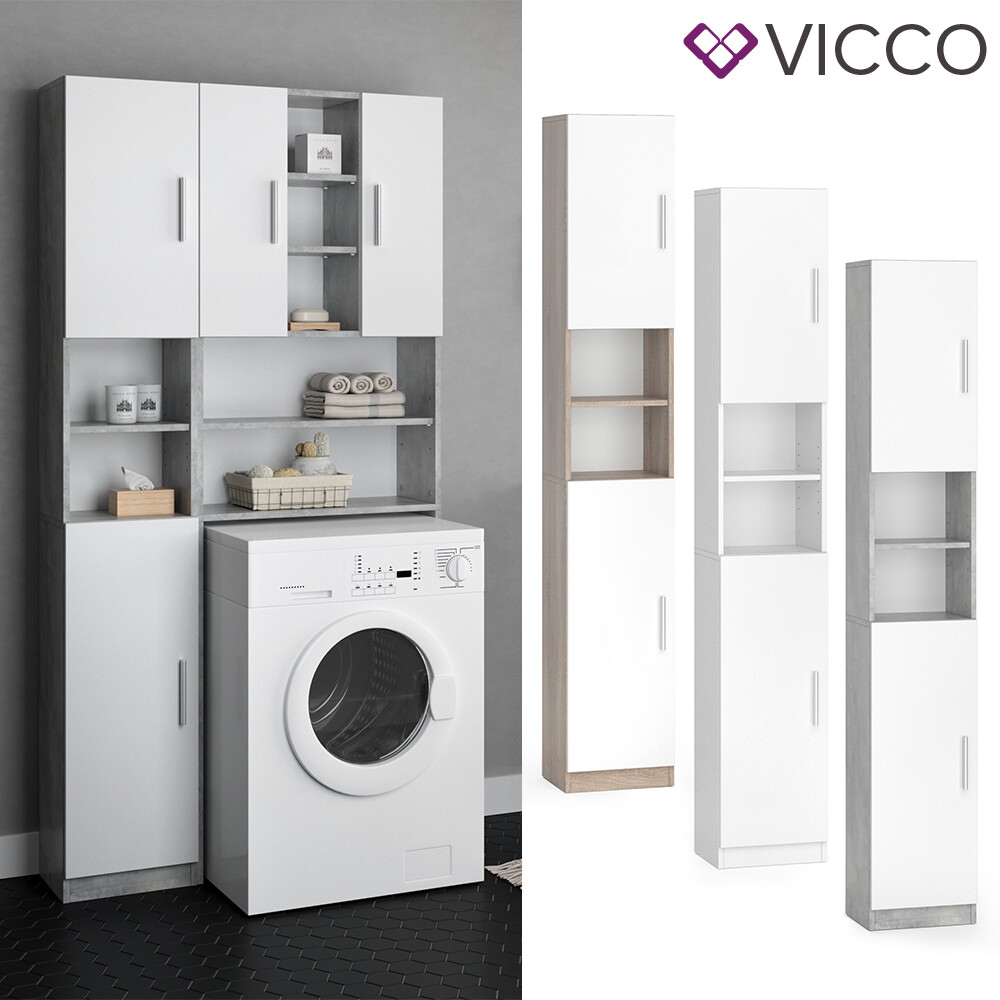 Vicco Waschmaschinenschrank 190 X 64 Cm In Weiss Vicco Waschmaschinenschrank 190 X 64 Cm In Weiss