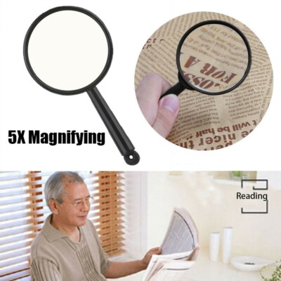 Tool Reading Glass Lens  5X Magnifying Hand Held Magnifier Jewelry Loupe US