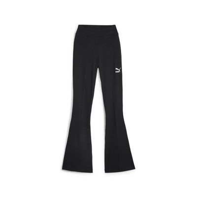 

Puma Classics Расклешенные брюки в рубчик, женские повседневные спортивные штаны размера  6221830, Черный, Puma Classics Ribbed Flared Pants