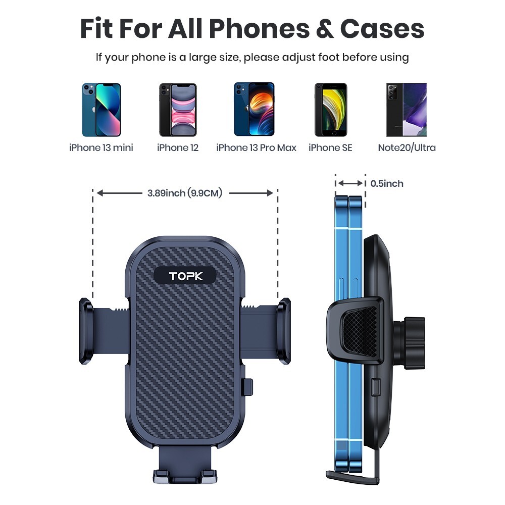 TOPK Phone Mount for Car Universal Air Vent with Hook Clip Car Phone Holder