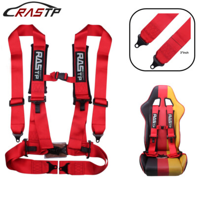 Universal 4 Point Quick Release 3'' Racing Harness Seat Belt with Shoulder Pad