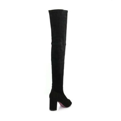 Pre-owned Amanda Gregory Low Open Toe Boot In Black