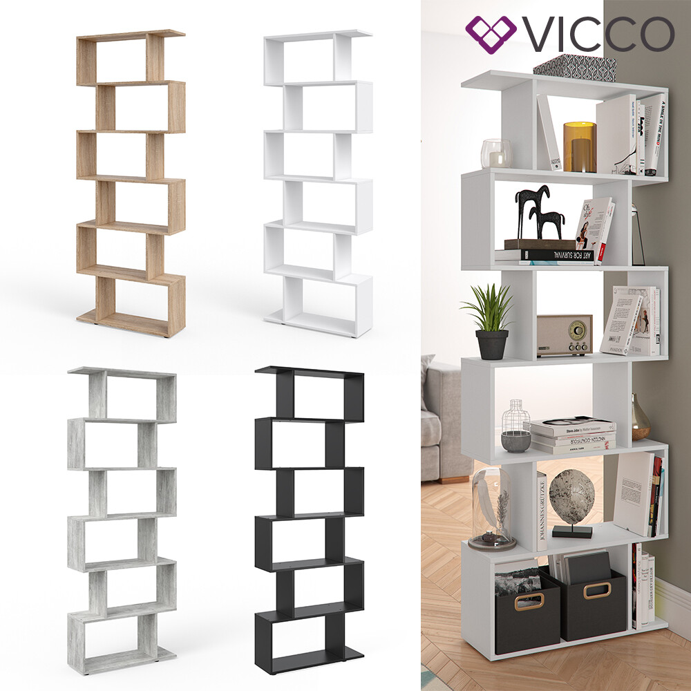 VICCO Raumteiler LEVIO 6 Fächer Bücherregal Standregal Aktenregal Büroregal