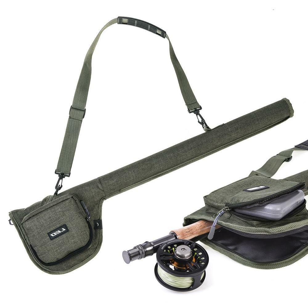 Portable Canvas Case Water-Proof Reel Storage Tubes Cases Fishing Rod Bag Fly