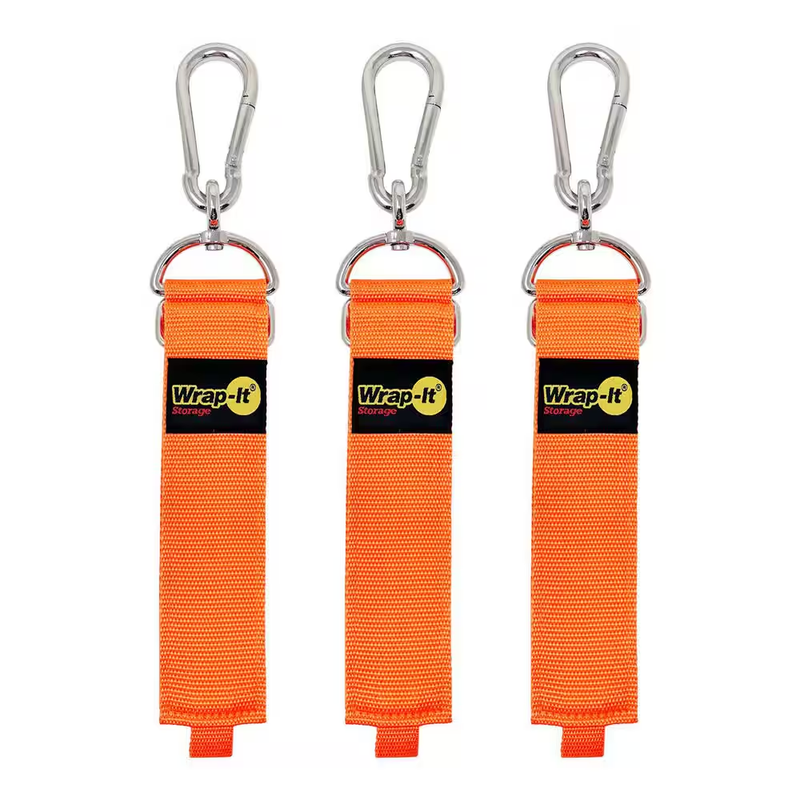 Wrap It Hook N Hang Storage Straps Carabiner Heavy Duty Garage Hanger 3 Pack