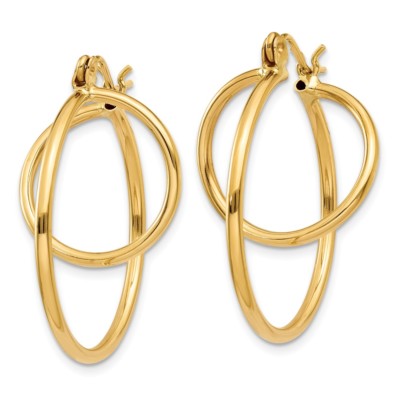Pre-owned Superdealsforeverything Real 14kt Yellow Gold Fashion Circle Hoop Earrings