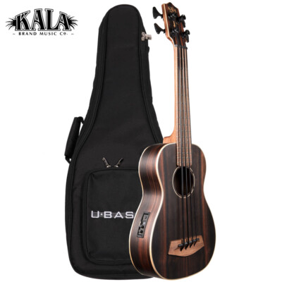 Kala U-BASS Striped Ebony Acoustic Electric Satin Finish with Deluxe Gig Bag