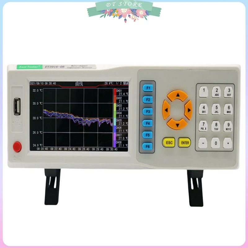 ET3916-08 Digital Temperature Recorder 8 Channels -200℃~1372℃ Industrial Tempera