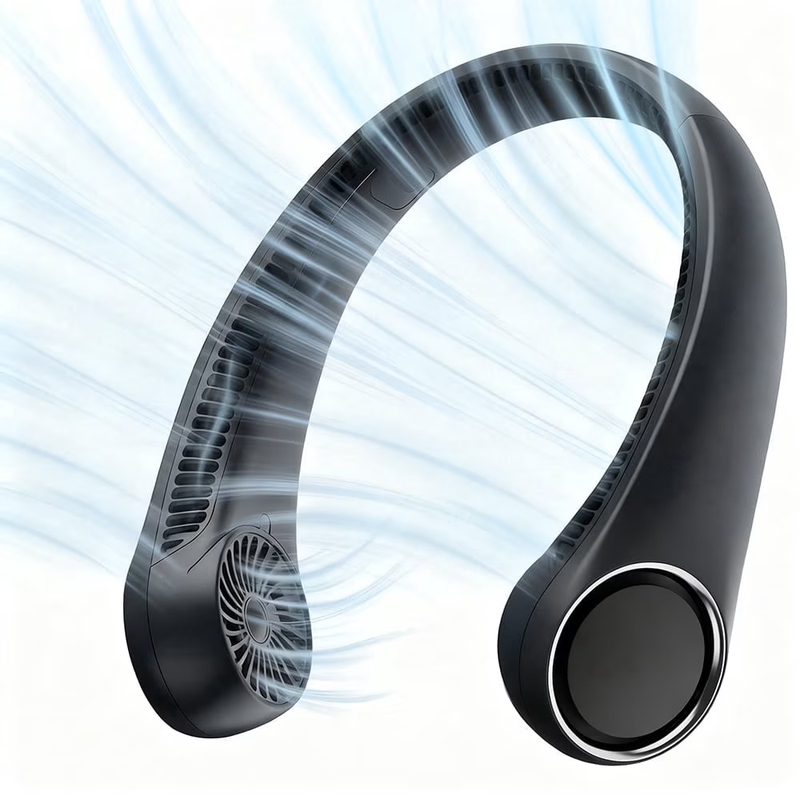 3 Speeds Hands Free Personal Wearable Bladeless Fan with 3600M...