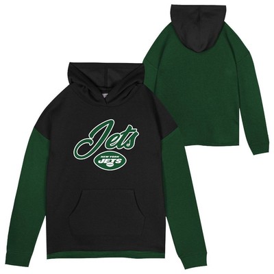 Флисовая толстовка с капюшоном для девочек New York Jets, лицензированная NFL, S