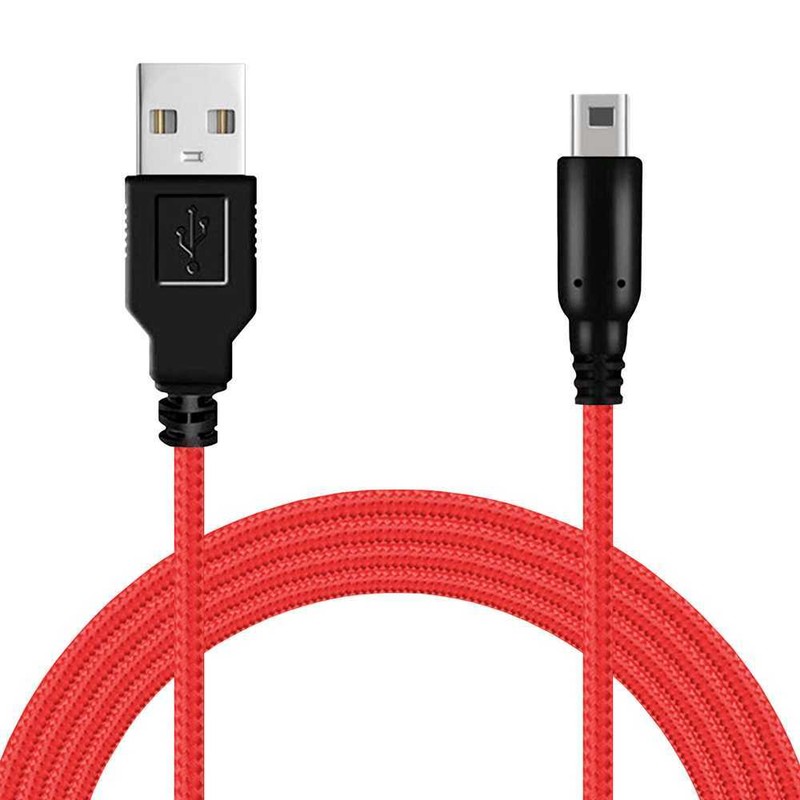 Cable De Charge Et Donnees Usb 1,5m Rouge Tresse Compatible Avec Ninte Dsi 3dsxl