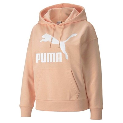 Puma Classics Logo Pullover Hoodie Plus Женская розовая повседневная верхняя одежда 531862-47