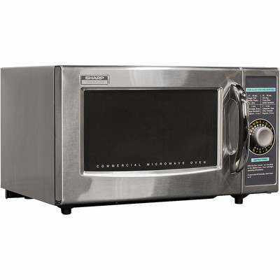 SHARP STAINLESS STEEL, MEDIUM DUTY COMMERCIAL MICROWAVE OVEN, DIAL TIMER, 1000 W