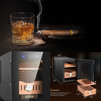 16L Electric Cooler Humidor Electronic Humidor Spanish Cedar Wood shelf & Drawer