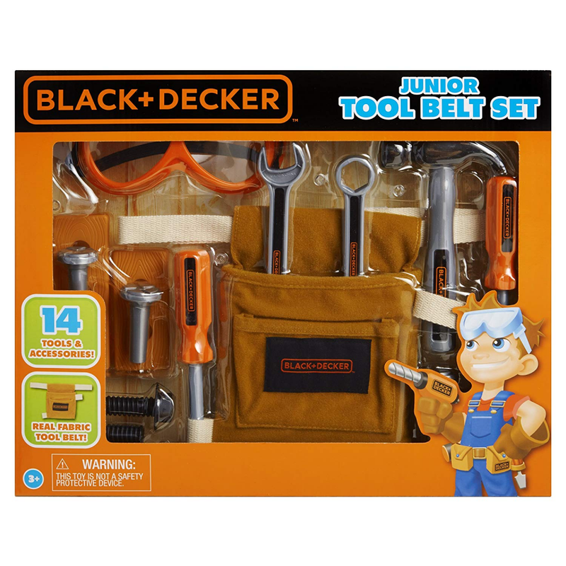 Kids Tool Bench Workbench Toddler Play Set Junior 14 Piece Belt