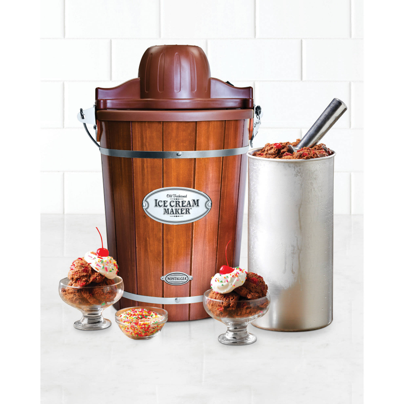 Nostalgia ICMP600WD 6-Quart Wood Bucket Ice Cream Maker
