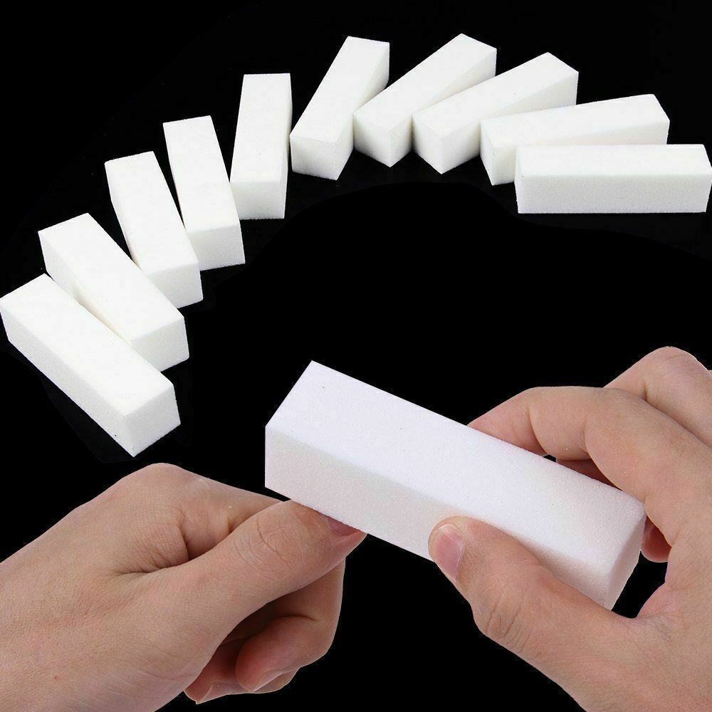 10 Stück Schleifblock Buffer Feilblock Nagelbuffer Polierblock Feilschwamm Weiß