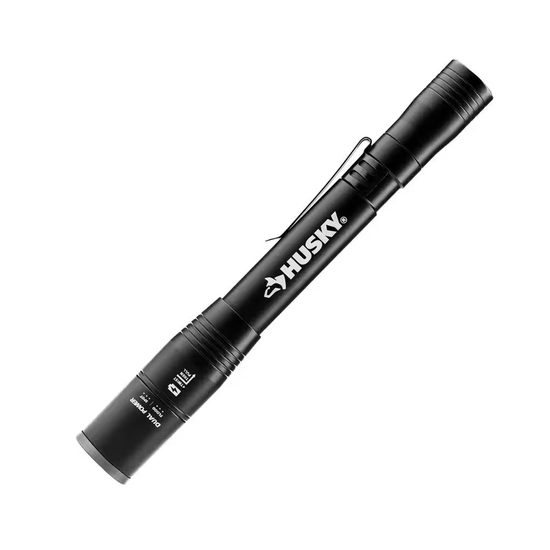 Husky UV Penlight Flashlight 400 Lumen LED Rechargeable Dual Power USB C Inspect