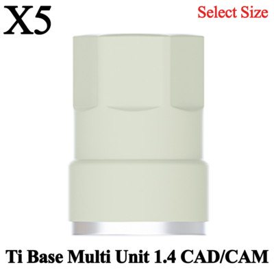 5x Prosthetic Ti Base PEEK Multi Unit 1.4 CAD/CAM Dental Lab Library Digital