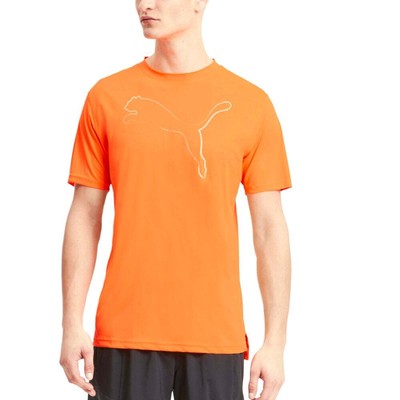 

Puma Graphic Cat Crew Neck Running T-Shirt Mens Size  Casual Tops 519375-05, Оранжевый, Puma Graphic Cat Crew Neck Running T-Shirt
