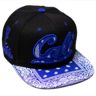 CALI Baseball Cap Bandana Paisley Snapback Hat Adjustable Hip Hop Flat Bill Men