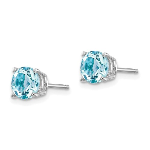 Pre-owned Goldia 14k White Gold Aquamarine Earrings