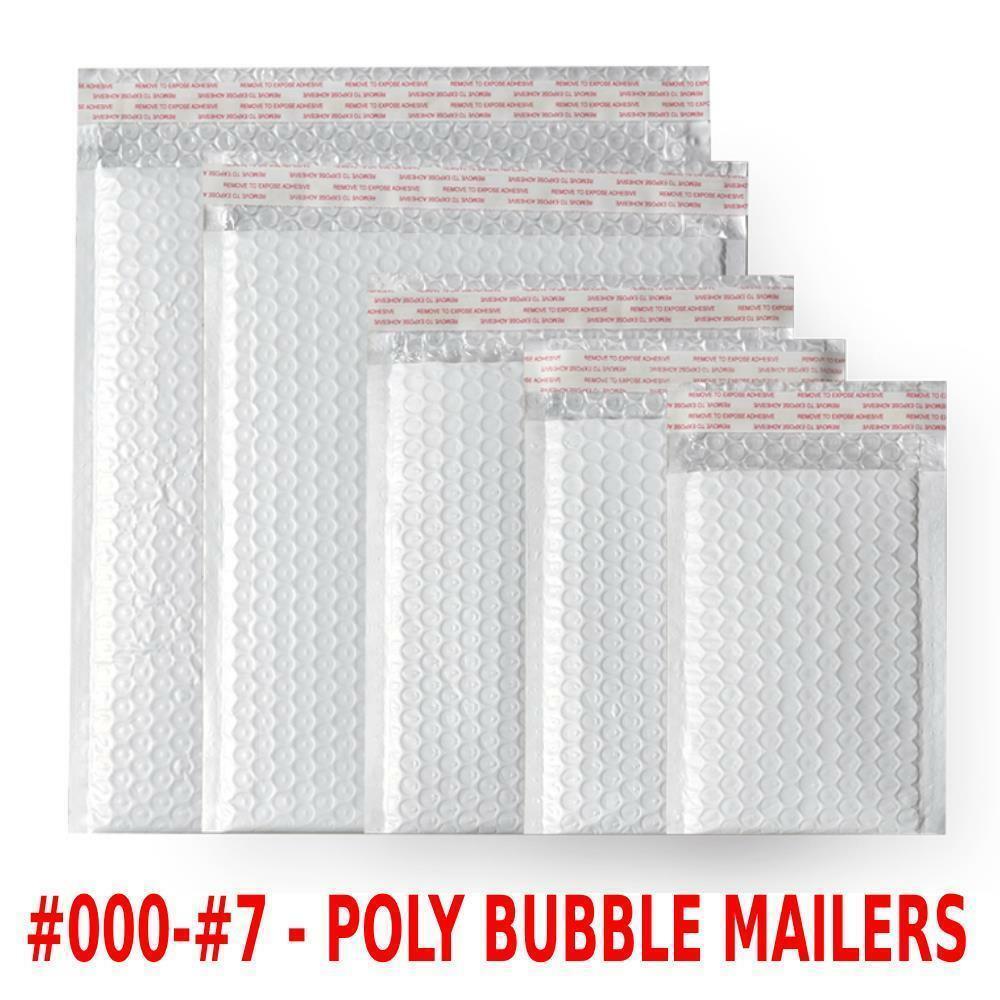 Any Size Poly Bubble Mailers Mailing Padded Bags Envelopes #000 - #7