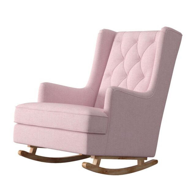 Dusty Pink Convertible Armchair - Rocking 2 in 1 - Brandt ...