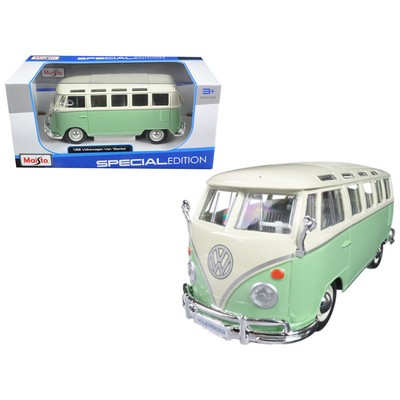 Volkswagen Van Samba Bus Green 1/25 Diecast Model Car by Maisto 31956GRN