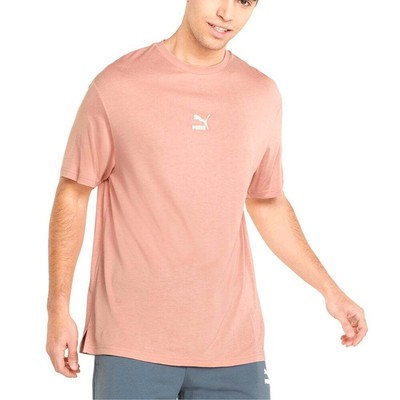 

Puma Classics Relaxed Splitside Crew Neck Short Sleeve T-Shirt Mens Pink Casual, Розовый, Puma Classics Relaxed Splitside Crew Neck Short Sleeve T-Shirt