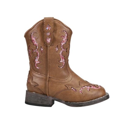 

Roper Glitter Gypsy Square Toe Cowboy Toddler Girls Коричневые, коричневые повседневные ботинки 0, Brown, Roper Glitter Gypsy Square Toe Cowboy Toddler