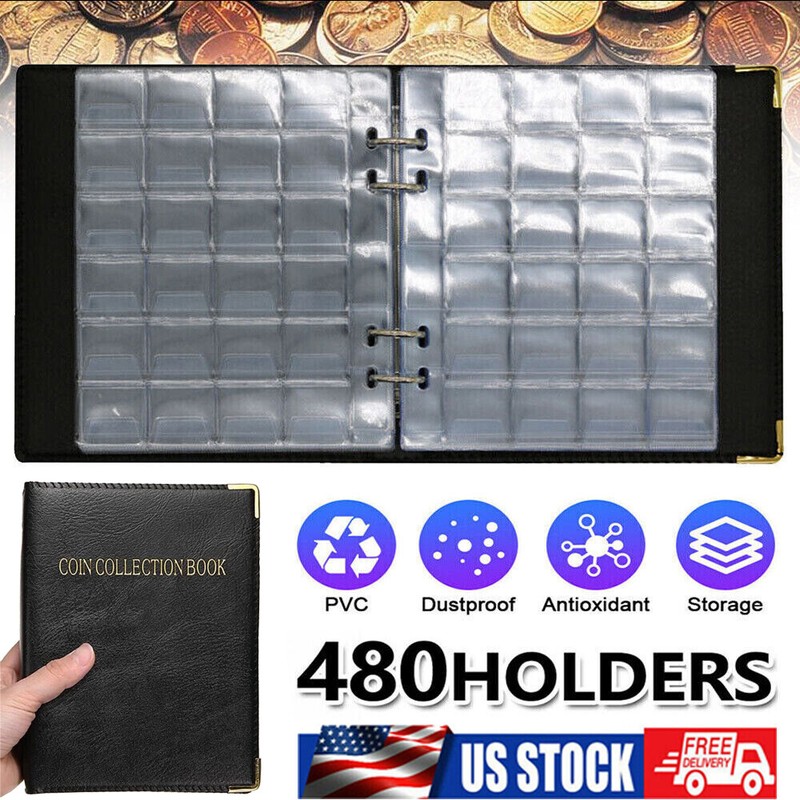 480 Coin Collection Book Holder Album Coins Storage Organizer for