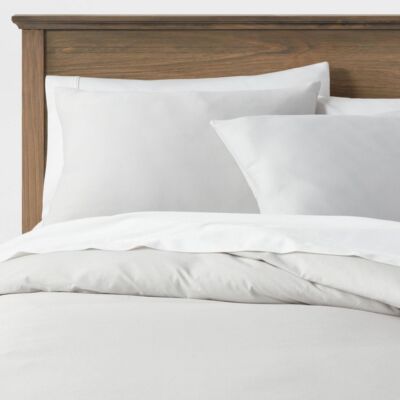 Threshold Cotton Sateen Duvet Cover Set Soft Solid 250 Thread Count