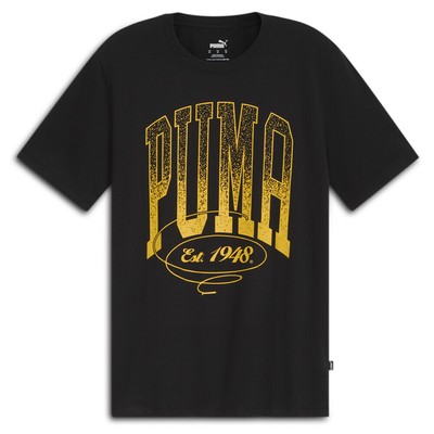 Футболка с круглым вырезом и коротким рукавом с логотипом Puma Court, мужские черные повседневные топы 68220801