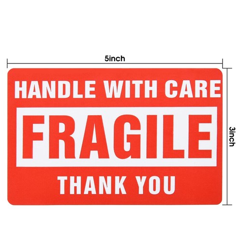 3"x5" Fragile Handle with Care Thank You Shipping Labels Stickers 500 Per Roll