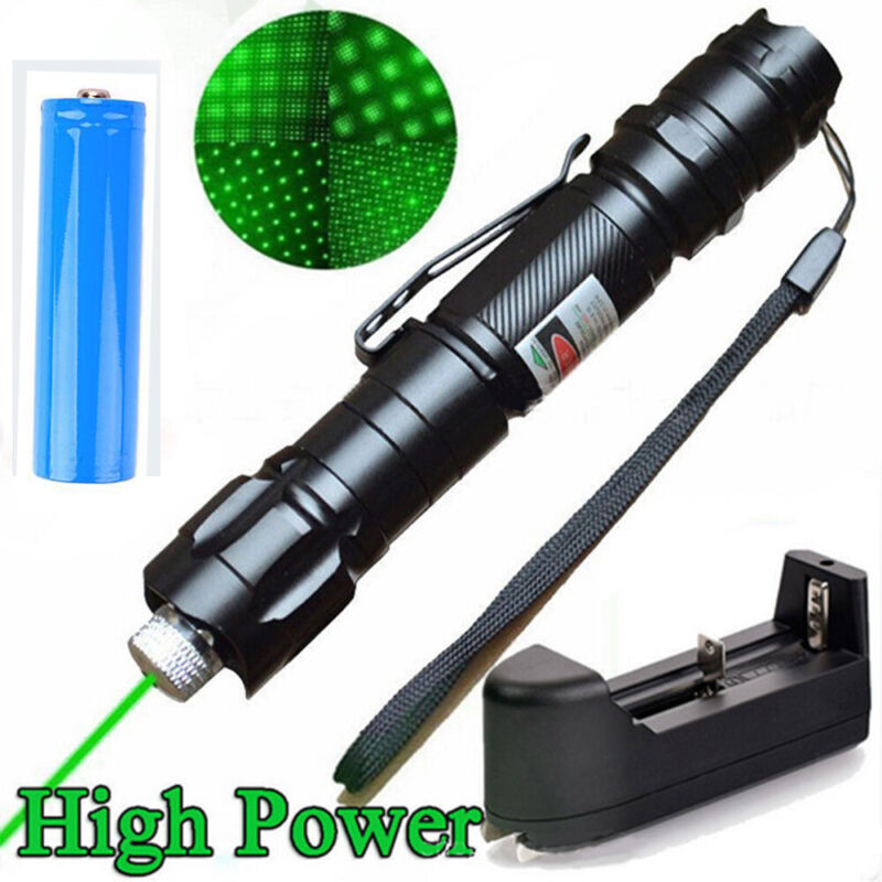 1000Miles 532nm Green Laser Pointer Star Beam Rechargeable Lazer+Battery+Charger