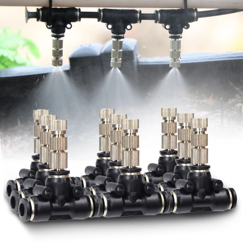 0.15-0.8mm Tee Low-pressure Misting Nozzles Garden Irrigation Atomization Spraye