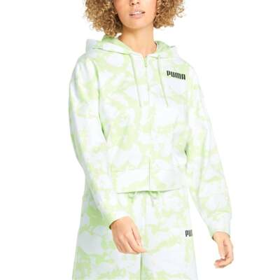 

Puma Summer Full Zip Hoodie Женская зеленая повседневная верхняя одежда 84872536, Зеленый