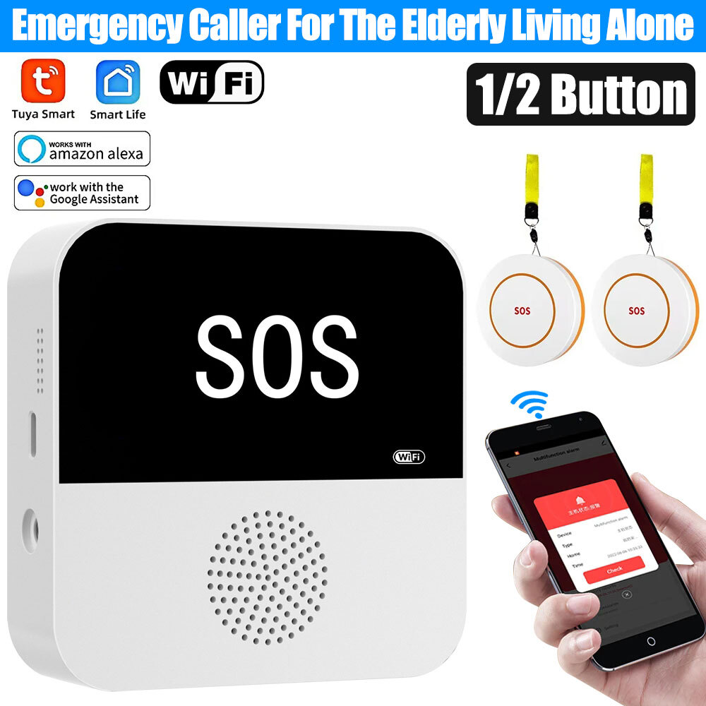 WiFi Elderly Caregiver Pager Wireless SOS Button Sensor Emergency Button