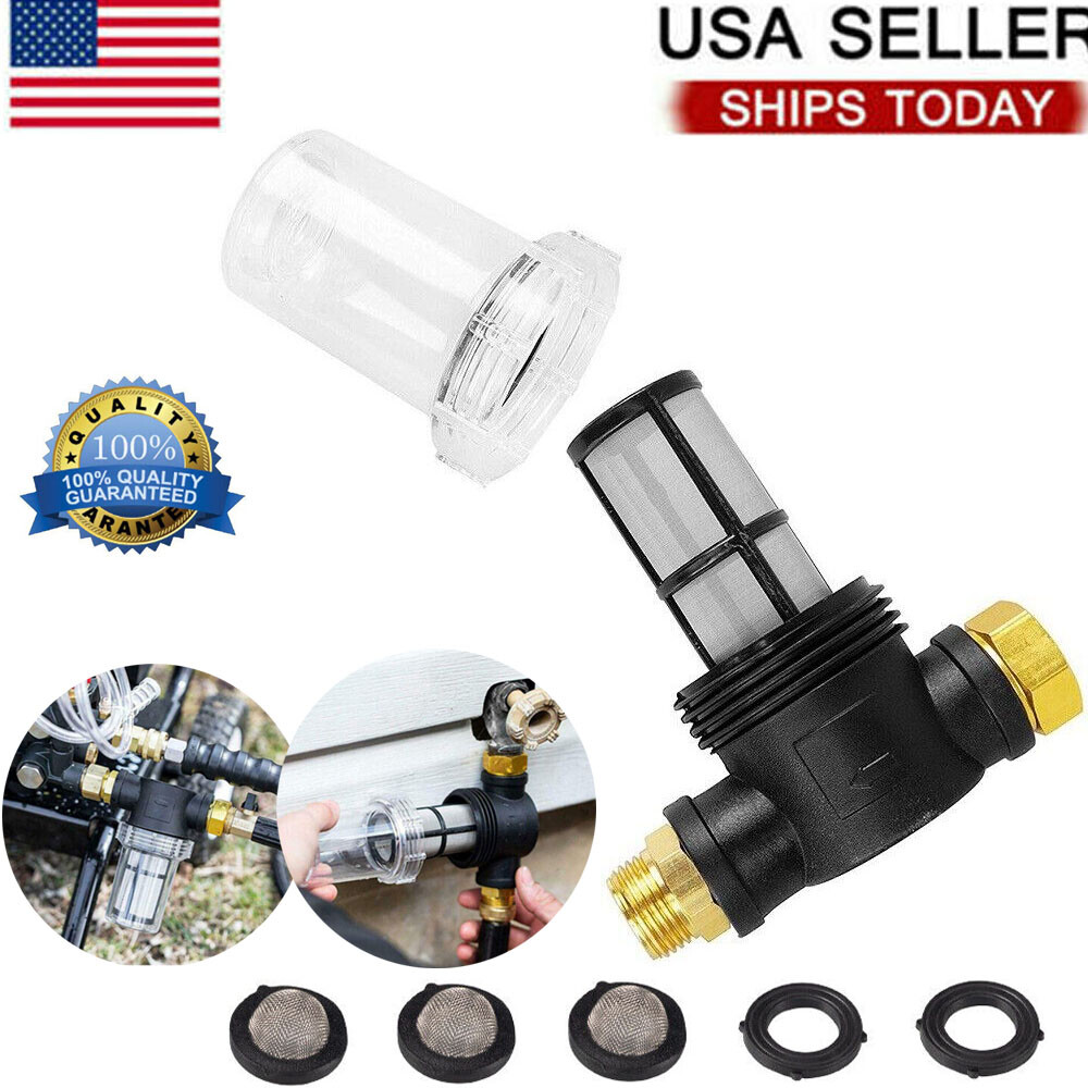 Garden Hose Inlet Filter Inline Water Pressure Washer Washin