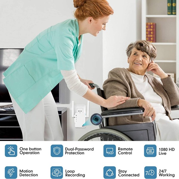 1080p HD Camera Wifi Extender Hidden Cam Motion Detection Security Nanny Cam US - Image 18