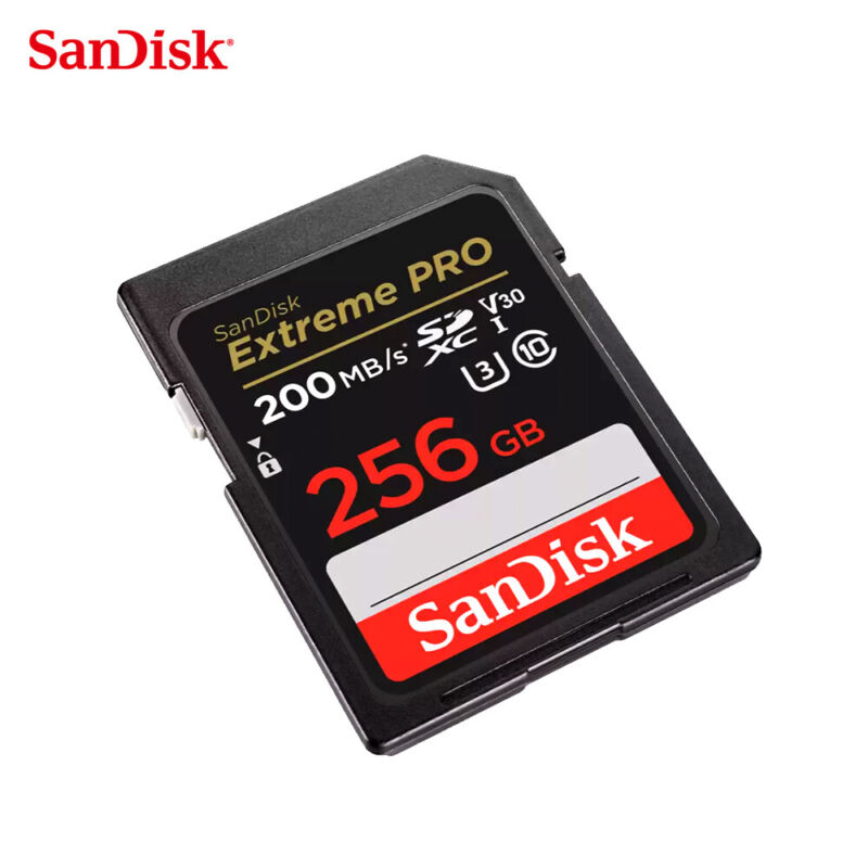 Sandisk 256gb Extreme Pro Uhs-i U3 V30 200mb/s Sdxc Memory Card 4k Uhd For Video