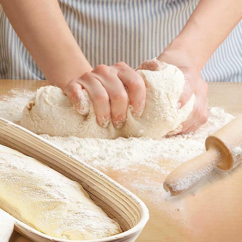 2 pack of 10 inch Sourdough Bread Bakery Basket,Oval Bread Banneton Proofing Bas