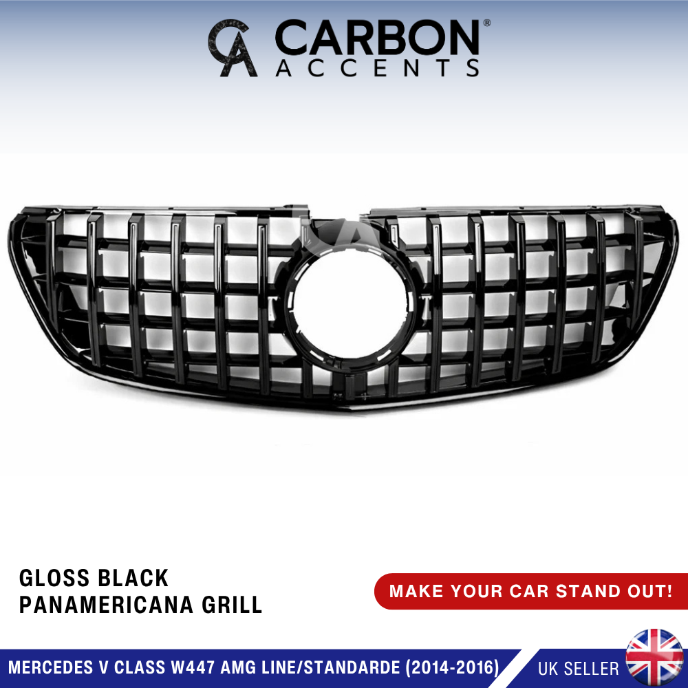 Mercedes V Class W447 Gloss Black GT Panamericana Grill 15-19 UK STOCK