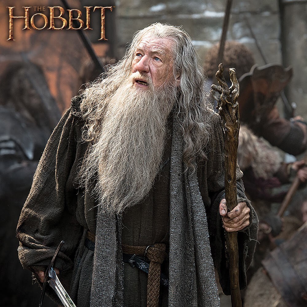 LOTR Gandalf The Grey Staff with Pipe, Certificate of Authenticity, 69" Overall