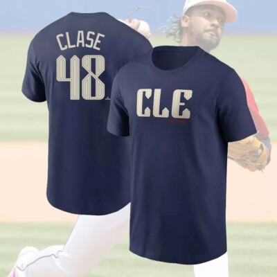HOT - Emmanuel Clase #48 Cleveland Guardians 2024 Player Name & Number T-Shirt