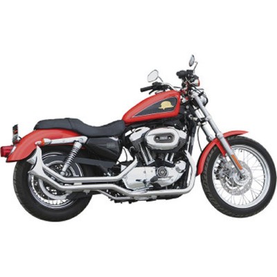 Paughco 7194SBSB 1 3/4in. Side-by-Side Upsweep Fishtail Exhaust System - Black